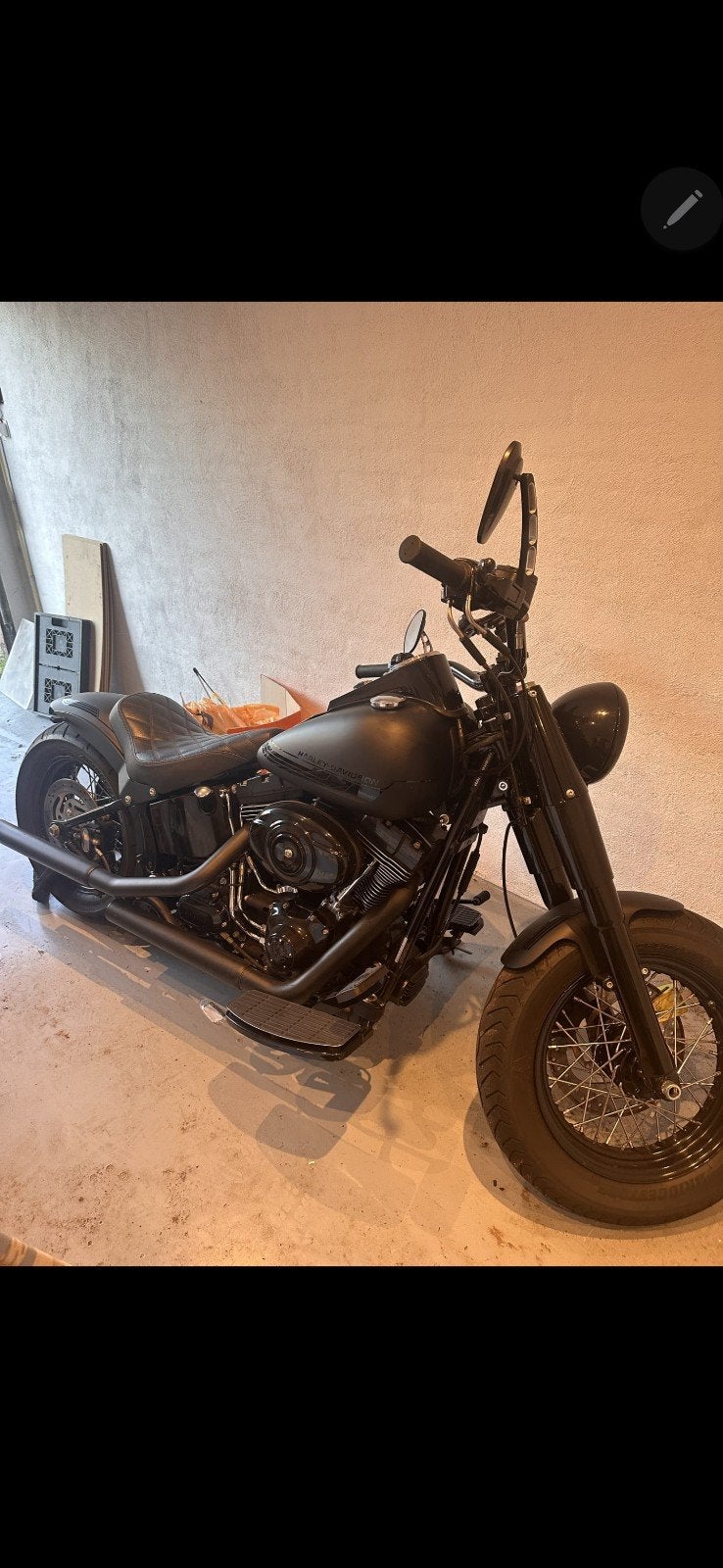 Harley-Davidson Custom Softail - Mat Zwart, 2 cilinders, Gebruikt, Particulier, Meer dan 35 kW