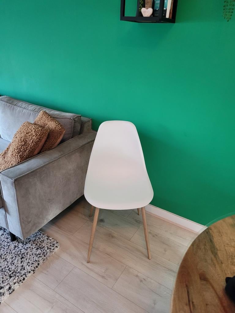 4 eettafel stoelen van Leen Bakker, Ophalen, Zo goed als nieuw, Wit, Vier