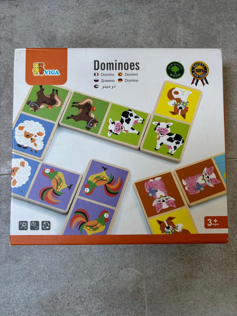Viga Houten Domino Dieren Spel - Educatief Speelgoed, Ophalen of Verzenden, Zo goed als nieuw, Overige typen