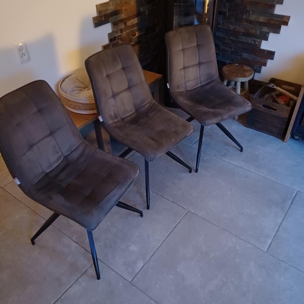 Eetkamerstoelen (grijs), Ophalen, Gebruikt