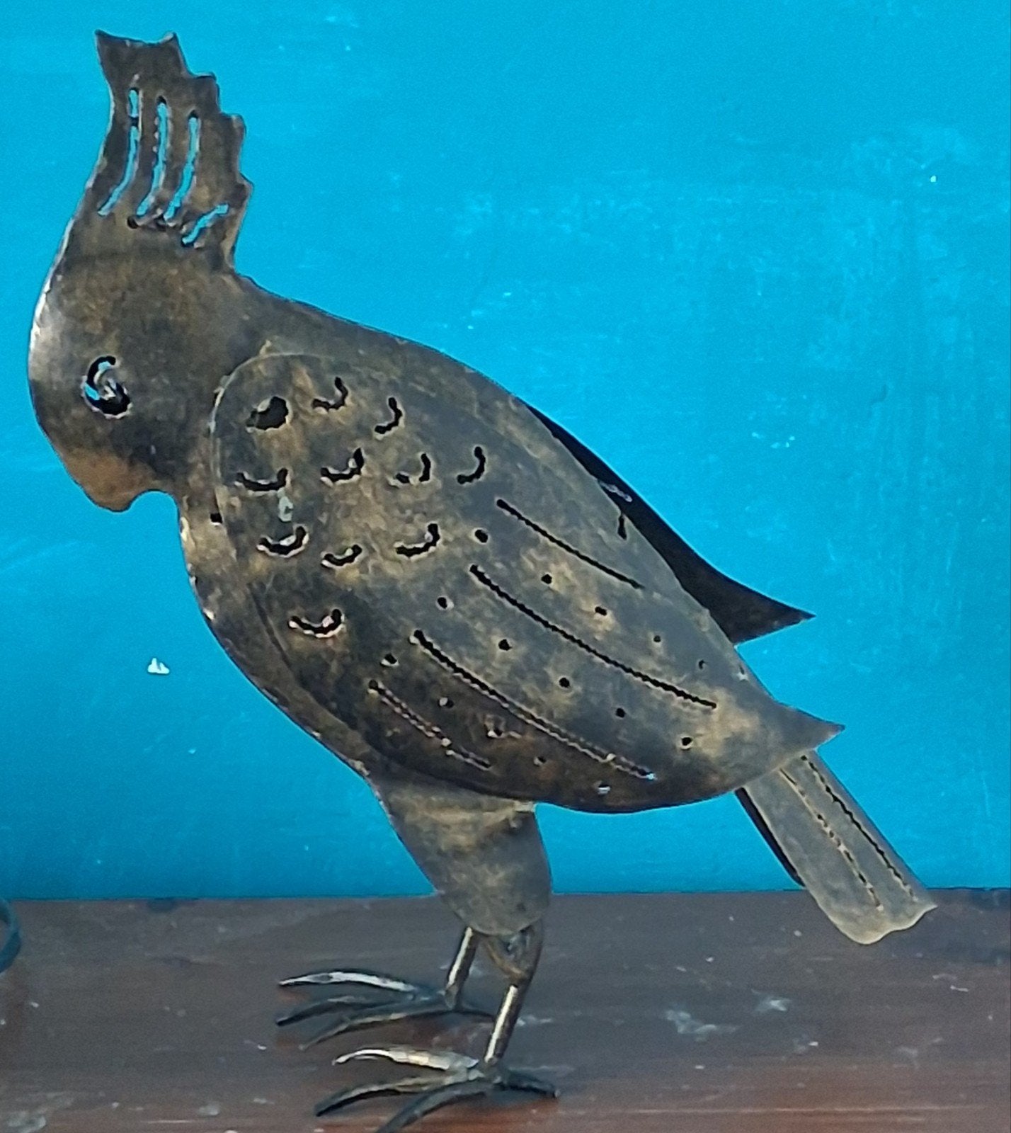 KAKETOE. Metaal. Brons patina.  27 cm., Ophalen, Zo goed als nieuw
