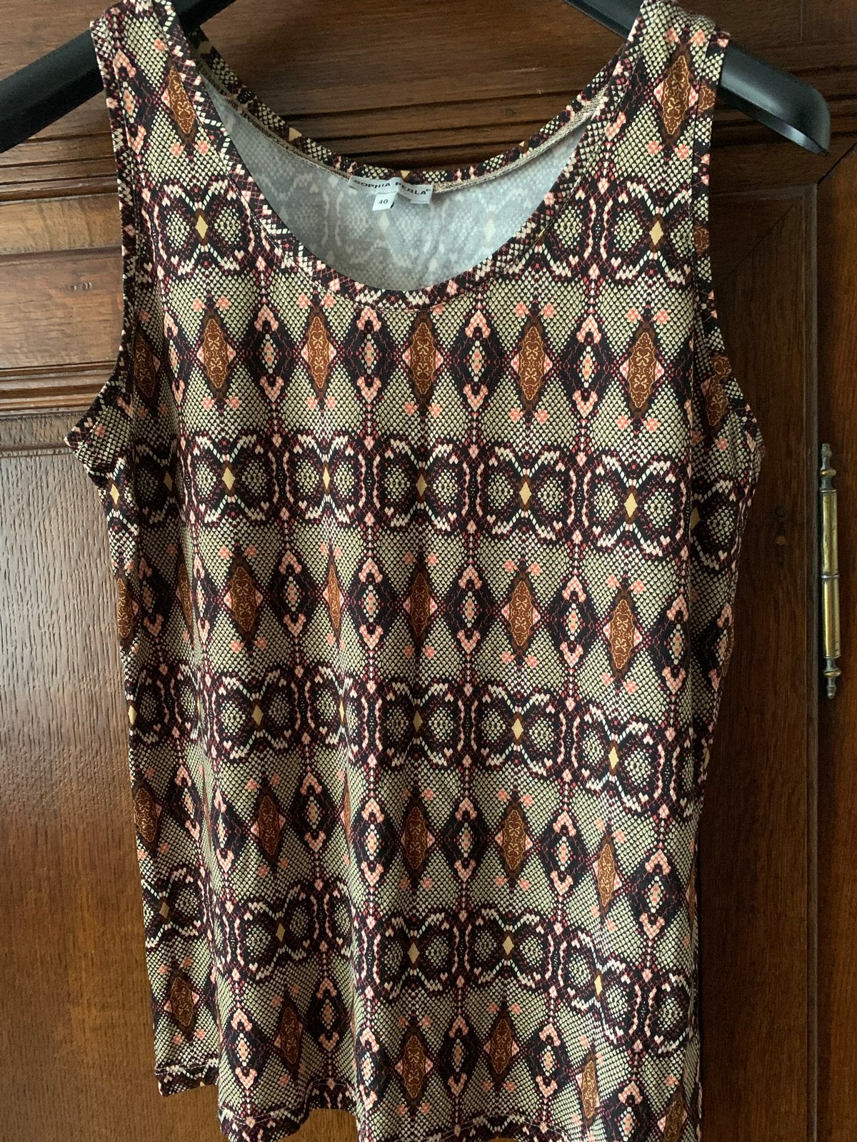 Sophia Perla mouwloze top maat 40 met print, Meerkleurig, Zonder mouw, Gedragen, Ophalen