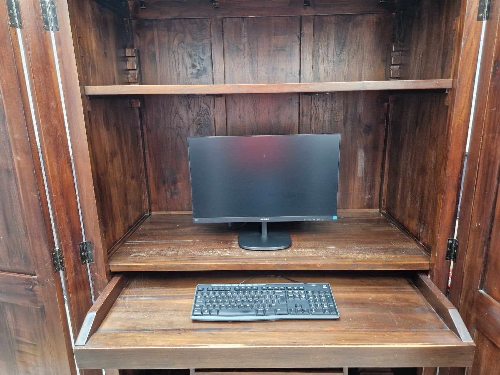 Foto 6 van Koloniale Computer-/Bureaukast - Massief Hout