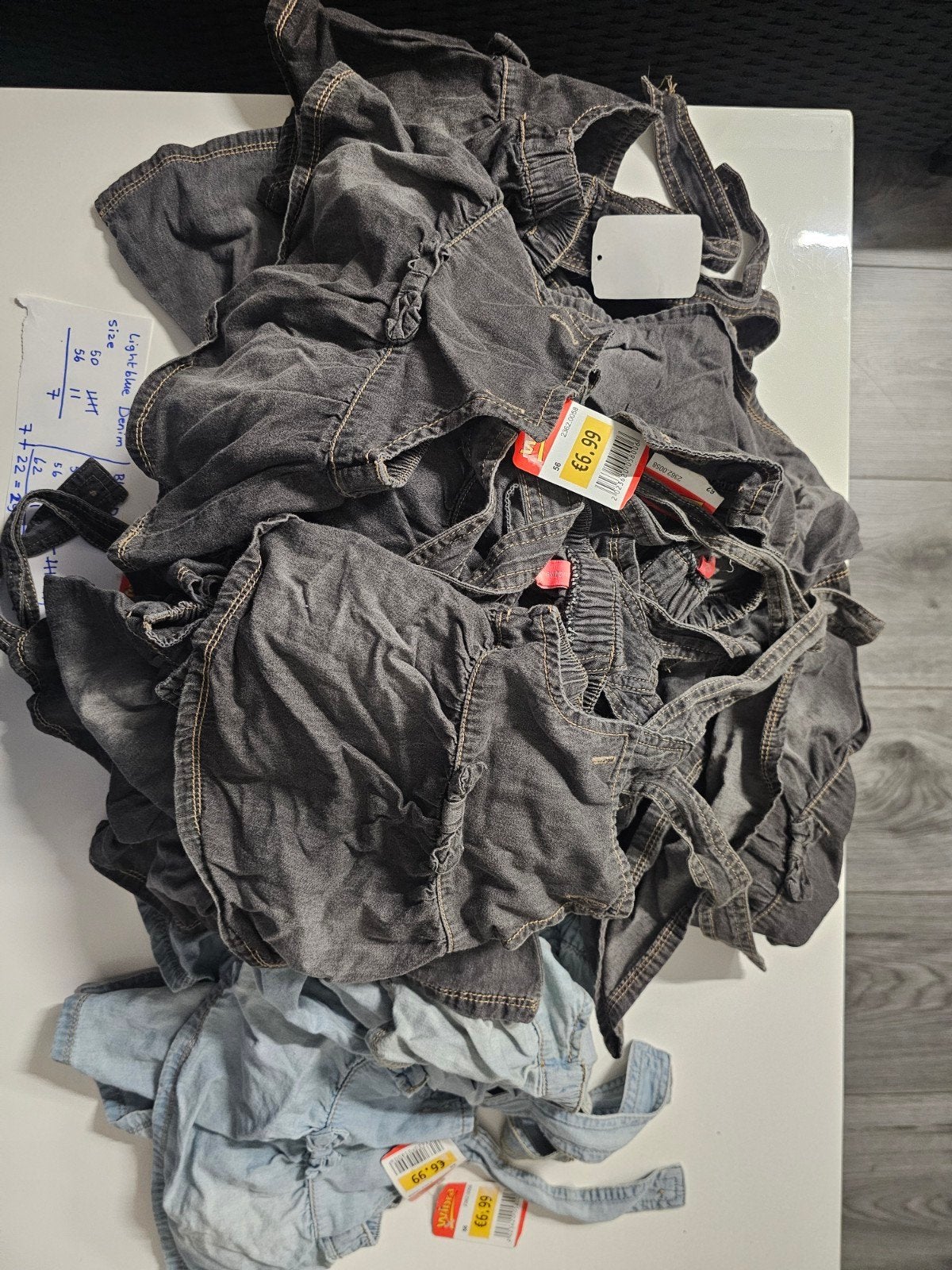 partij baby (denim) jurkjes - 29 stuks, Ophalen of Verzenden, Nieuw