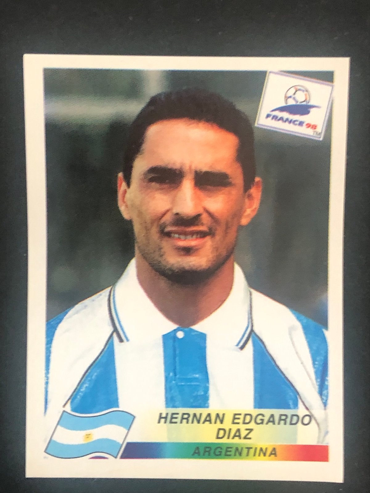 Panini France 98 Sticker Hernan Edgardo Diaz Argentinië, Ophalen of Verzenden, Zo goed als nieuw, Sport