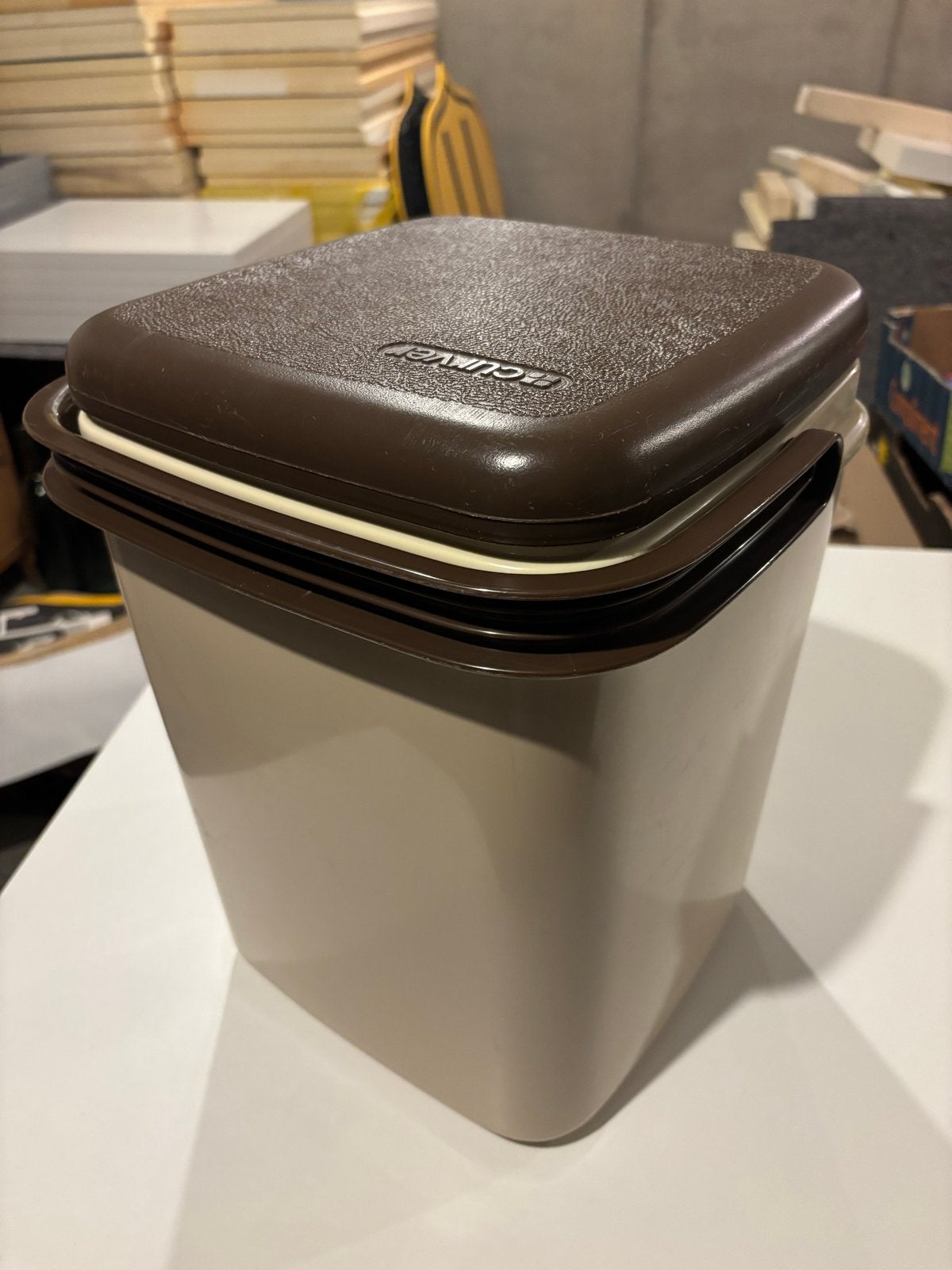 Curver koelbox met deksel - Bruin/beige, Gebruikt, Meerkleurig, Kunststof, Ophalen of Verzenden