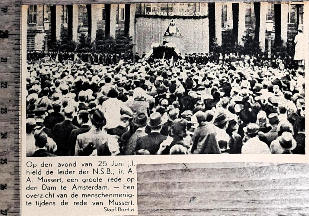 Amsterdam 1942, Mussert houdt NSB-rede op de Dam, Verzamelen, Verzenden, 1940 tot 1960, Gebruikt, Overige onderwerpen