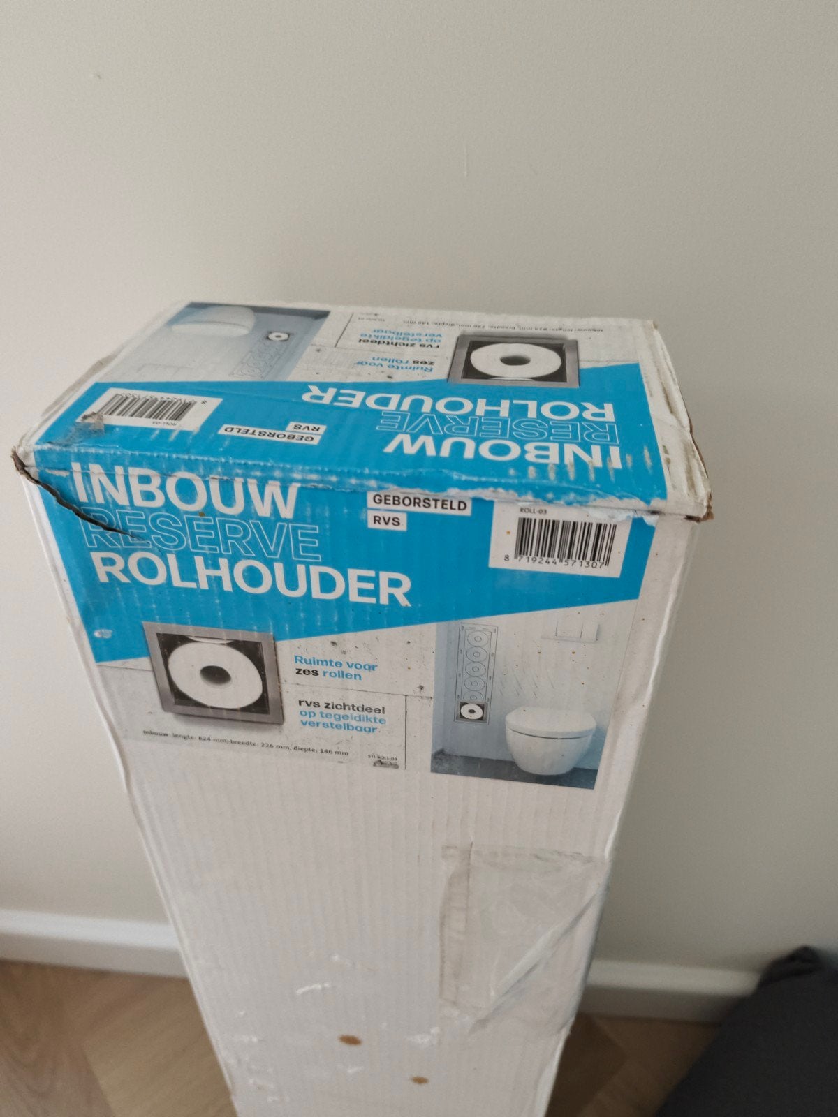 Inbouw reserverolhouder RVS (6 rollen) - Nieuw in doos, Huis en Inrichting, Badkamer | Badtextiel en Accessoires, Ophalen, Nieuw