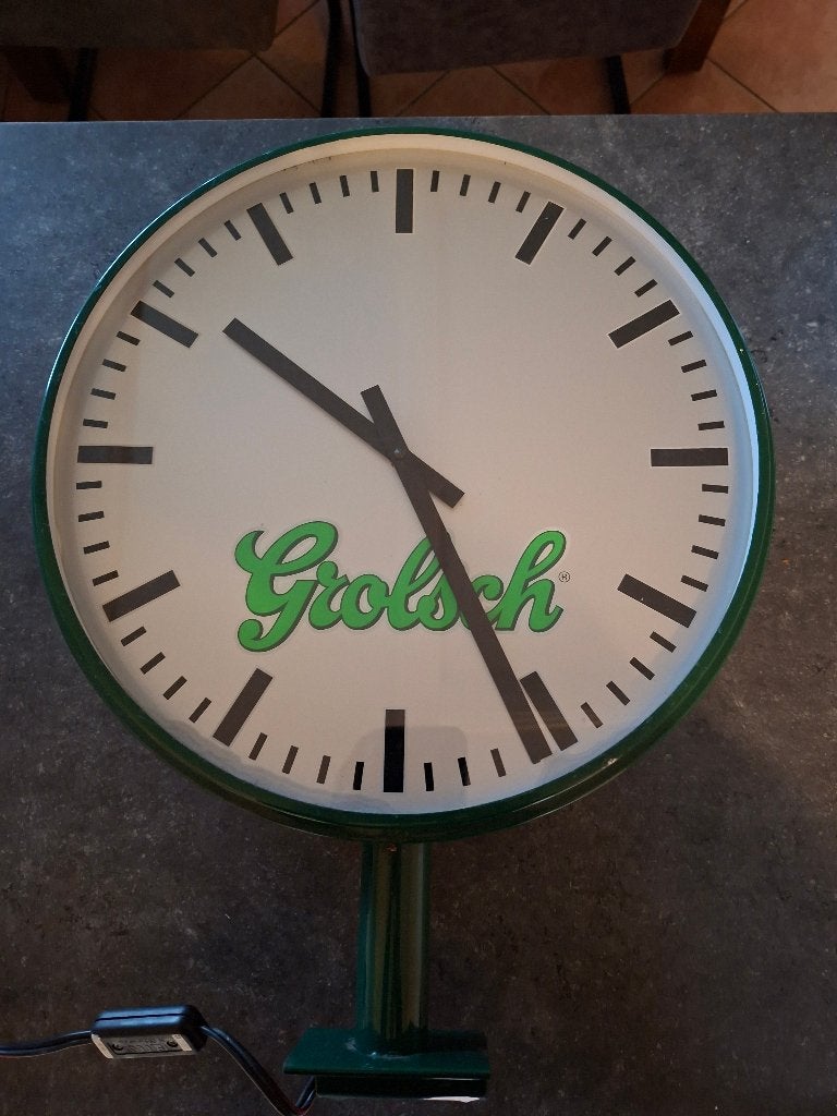 grolsch station klok, Ophalen of Verzenden, Gebruikt, Reclamebord