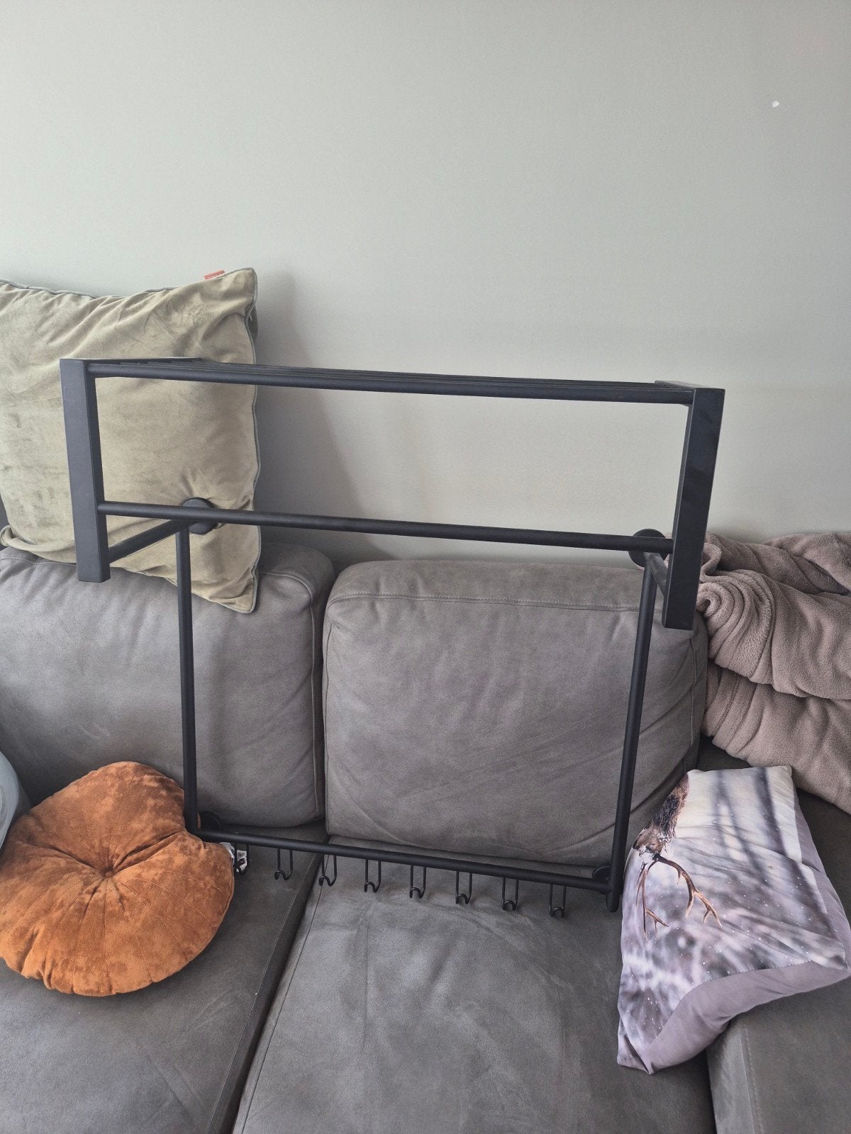 Garderobe wandrek met hoedenplank en haken, Gebruikt, Minder dan 100 cm, Metaal, Ophalen