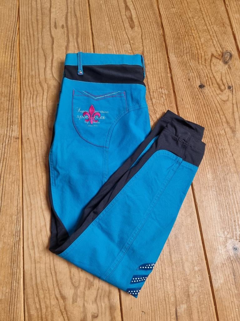 Blauwe Horka rijbroek maat 38, Dieren en Toebehoren, Paardrijkleding, Ophalen of Verzenden, Zo goed als nieuw, Kinderen, Onderkleding