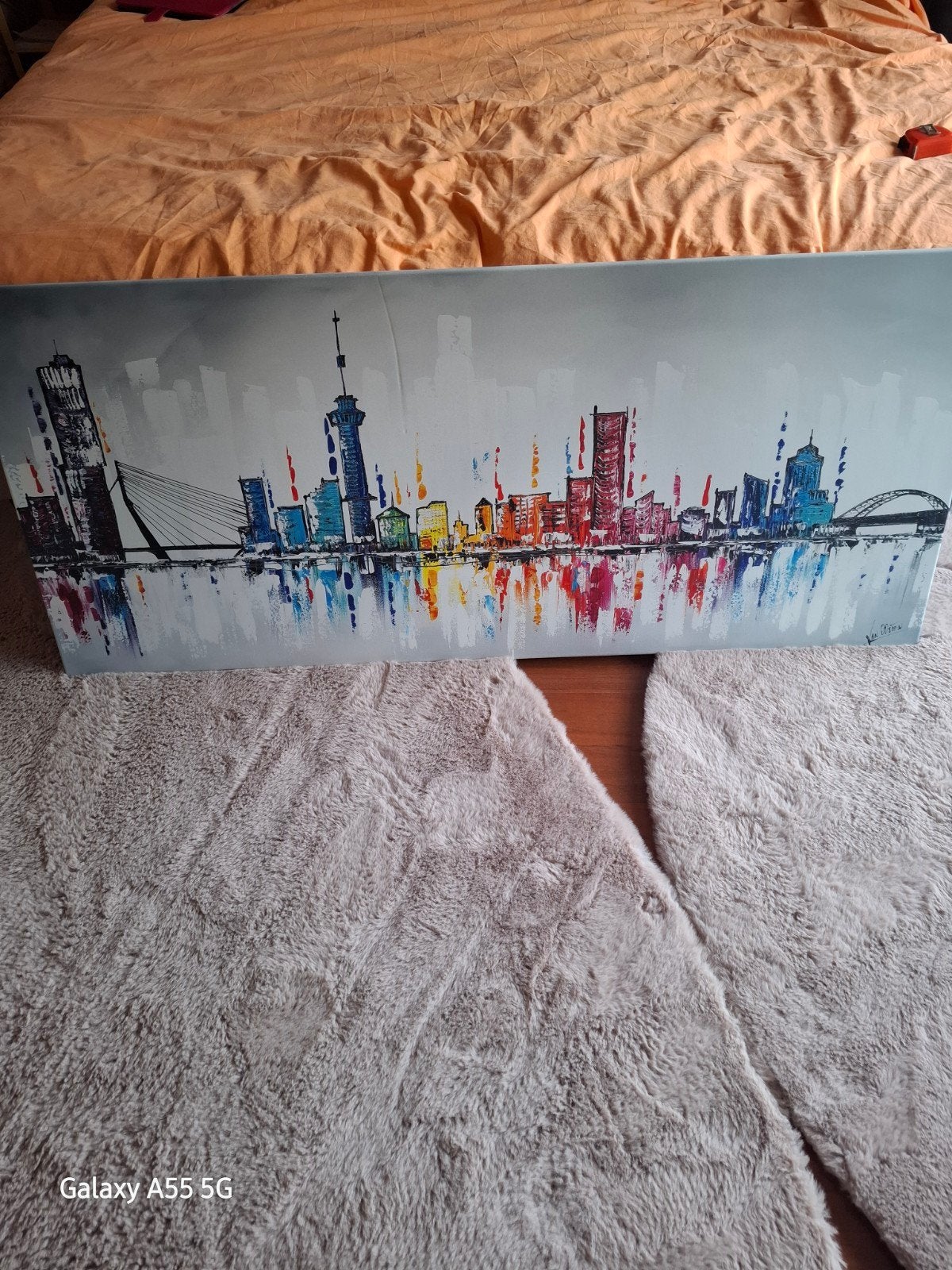 Canvas van rotterdam, Huis en Inrichting, Woonaccessoires | Schilderijen, Tekeningen en Foto's, Ophalen, Zo goed als nieuw, Schilderij