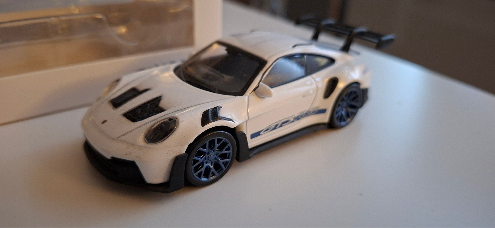 Porsche 911 gt3 rs norev 1.43, Ophalen of Verzenden, Zo goed als nieuw, Auto, Norev