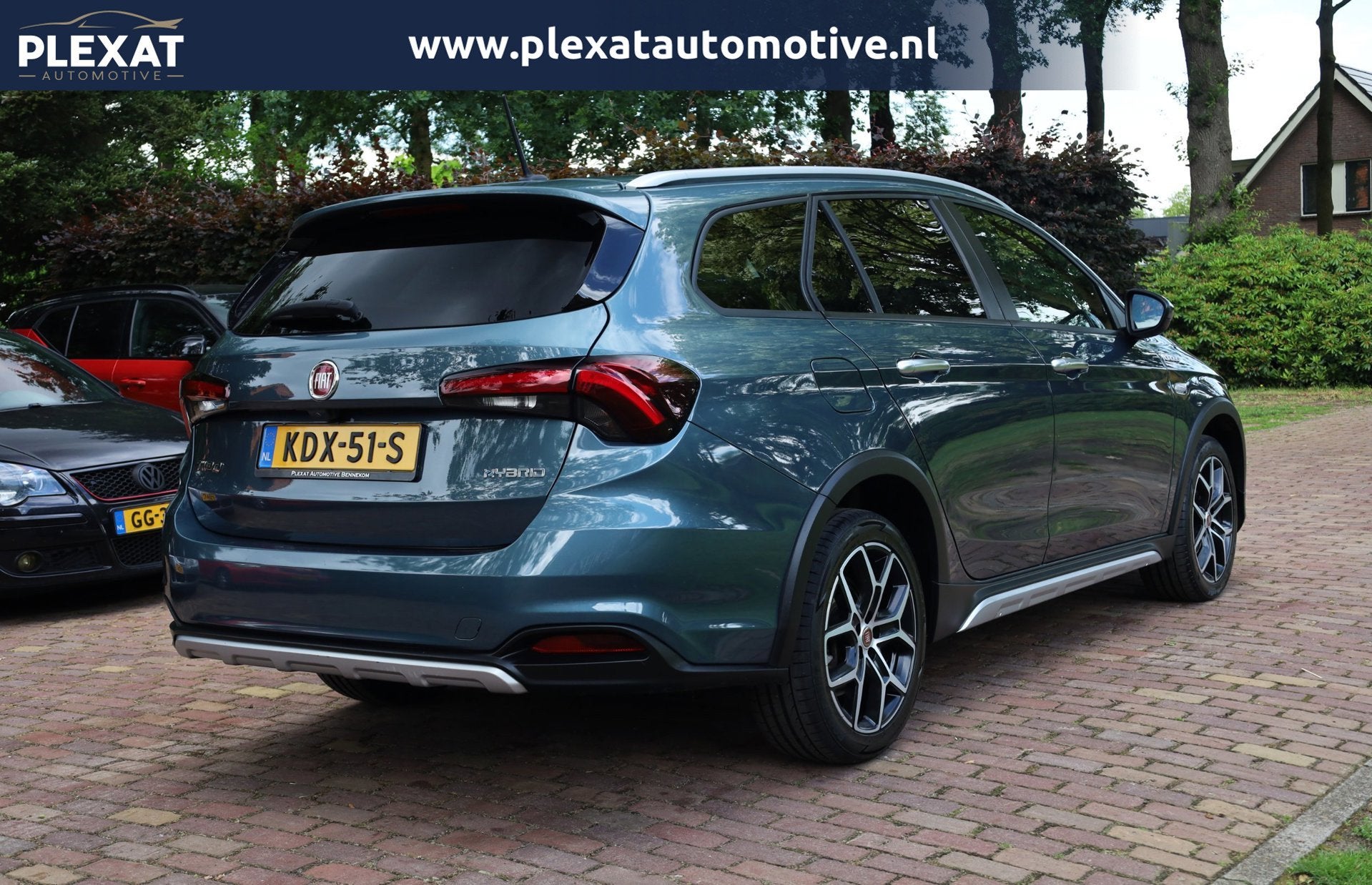 Fiat Tipo Stationwagon Cross 1.5 Hybrid Garmin Aut. | Adap., Auto's, Fiat, Stof, Gebruikt, 4 cilinders, Blauw