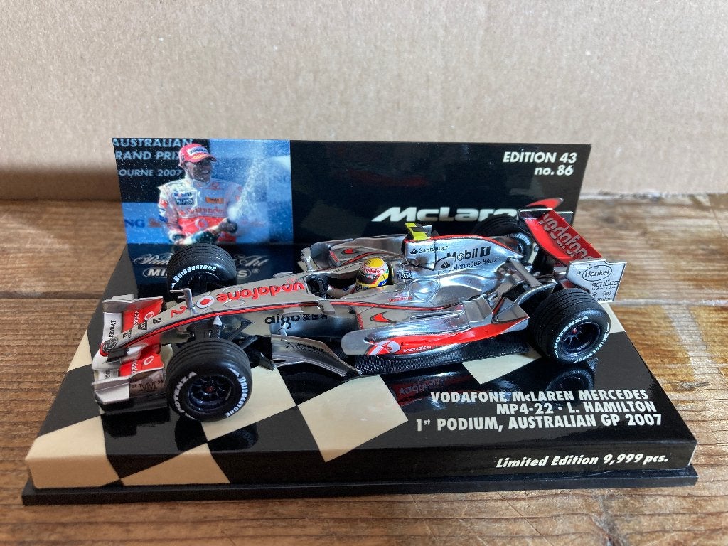 ✅ Lewis Hamilton 1:43 2007 1st Podium Australian GP Mclaren, Ophalen of Verzenden, Zo goed als nieuw, Formule 1