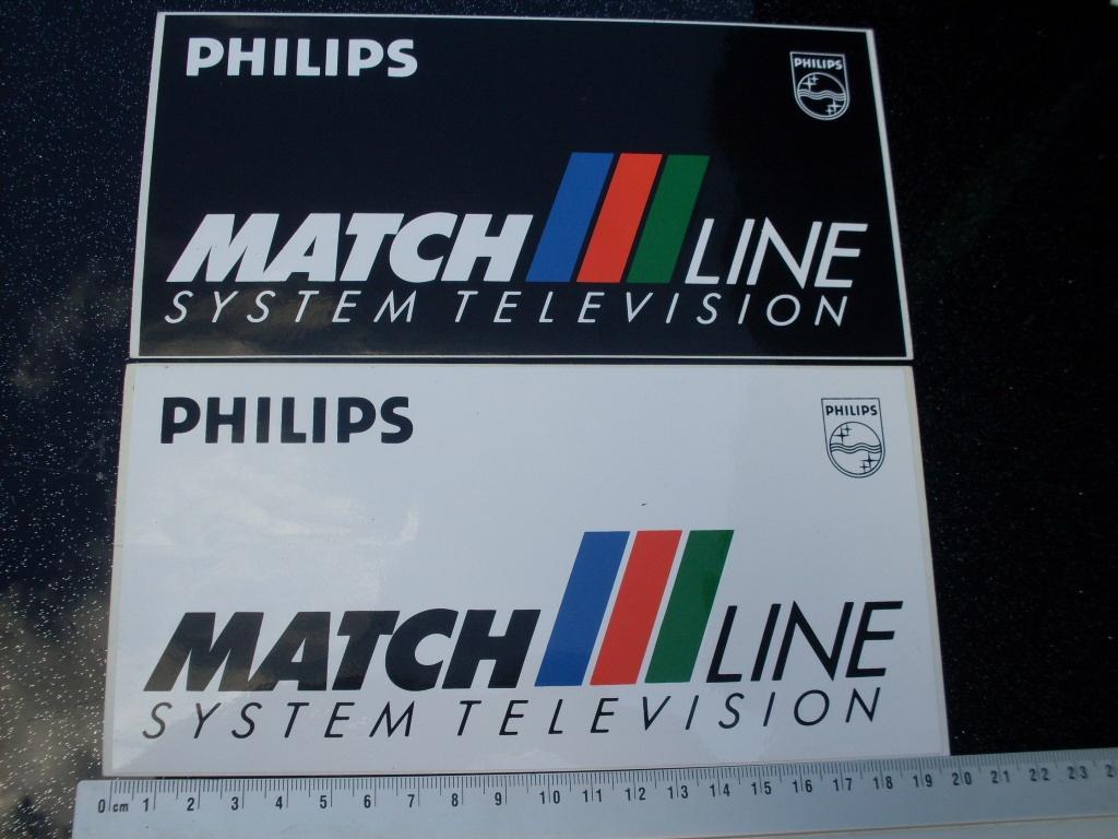 2x sticker philips matchline system television match line tv, Verzenden, Zo goed als nieuw, Merk