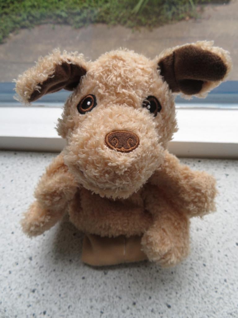 Handpop poppenkastpop hond of hondje van IKEA meet ca 25 cm, IKEA, Zo goed als nieuw, Wasbaar, Hond