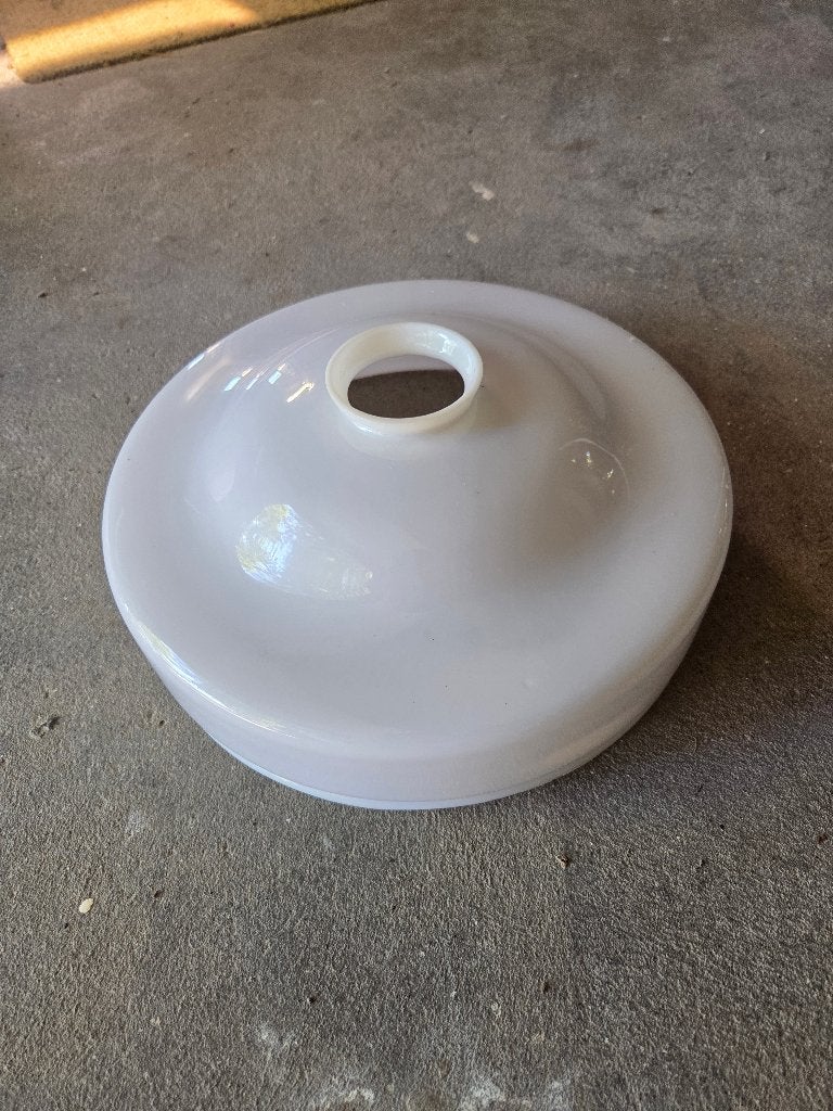 Retro/vintage lampenkap, Huis en Inrichting, Lampen | Lampenkappen, Hanglamp, Gebruikt, Wit, Rond