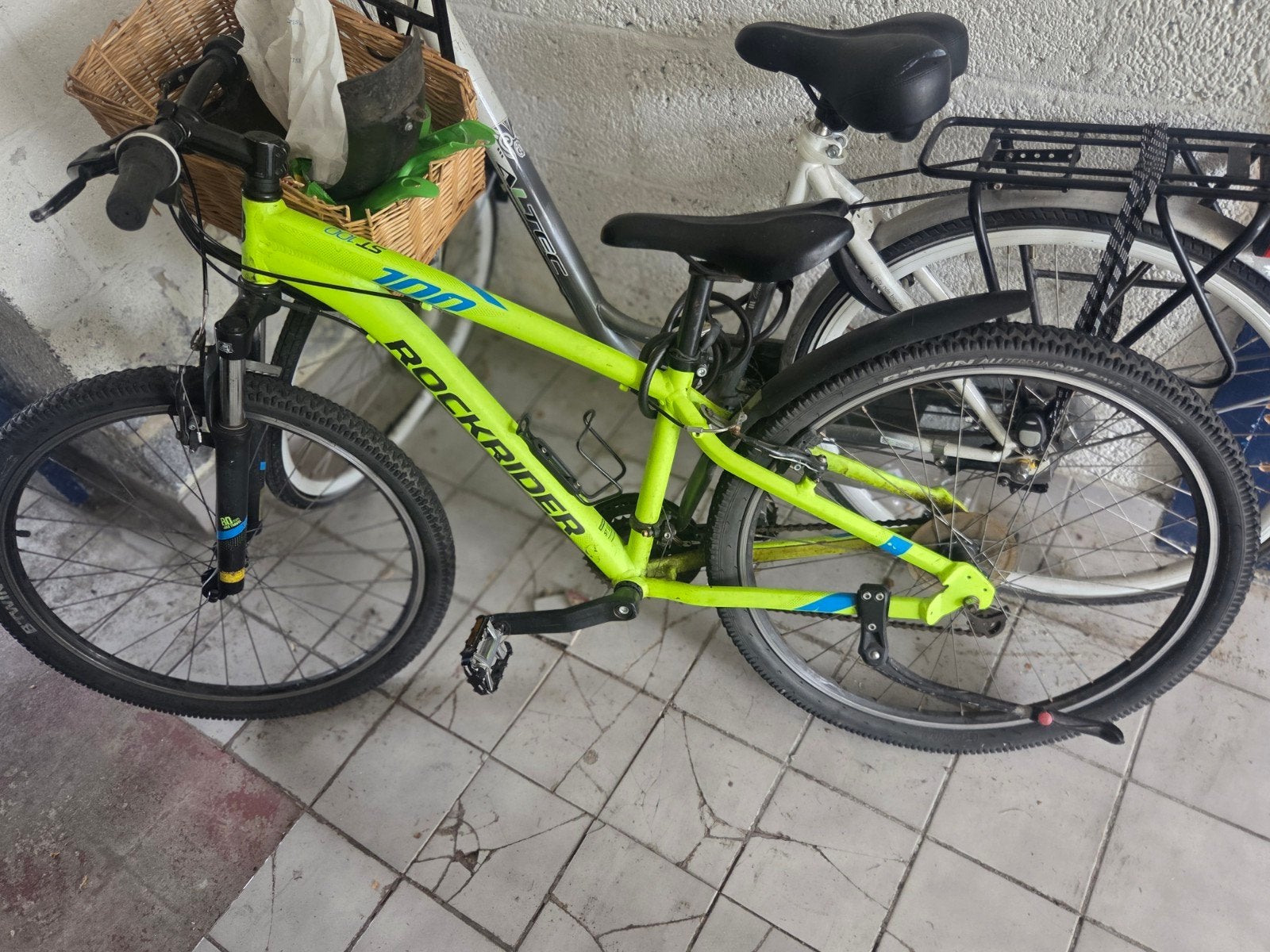 Rockrider 100 Mountainbike - Neon Geel, Overige merken, Gebruikt, Velgrem, Versnellingen