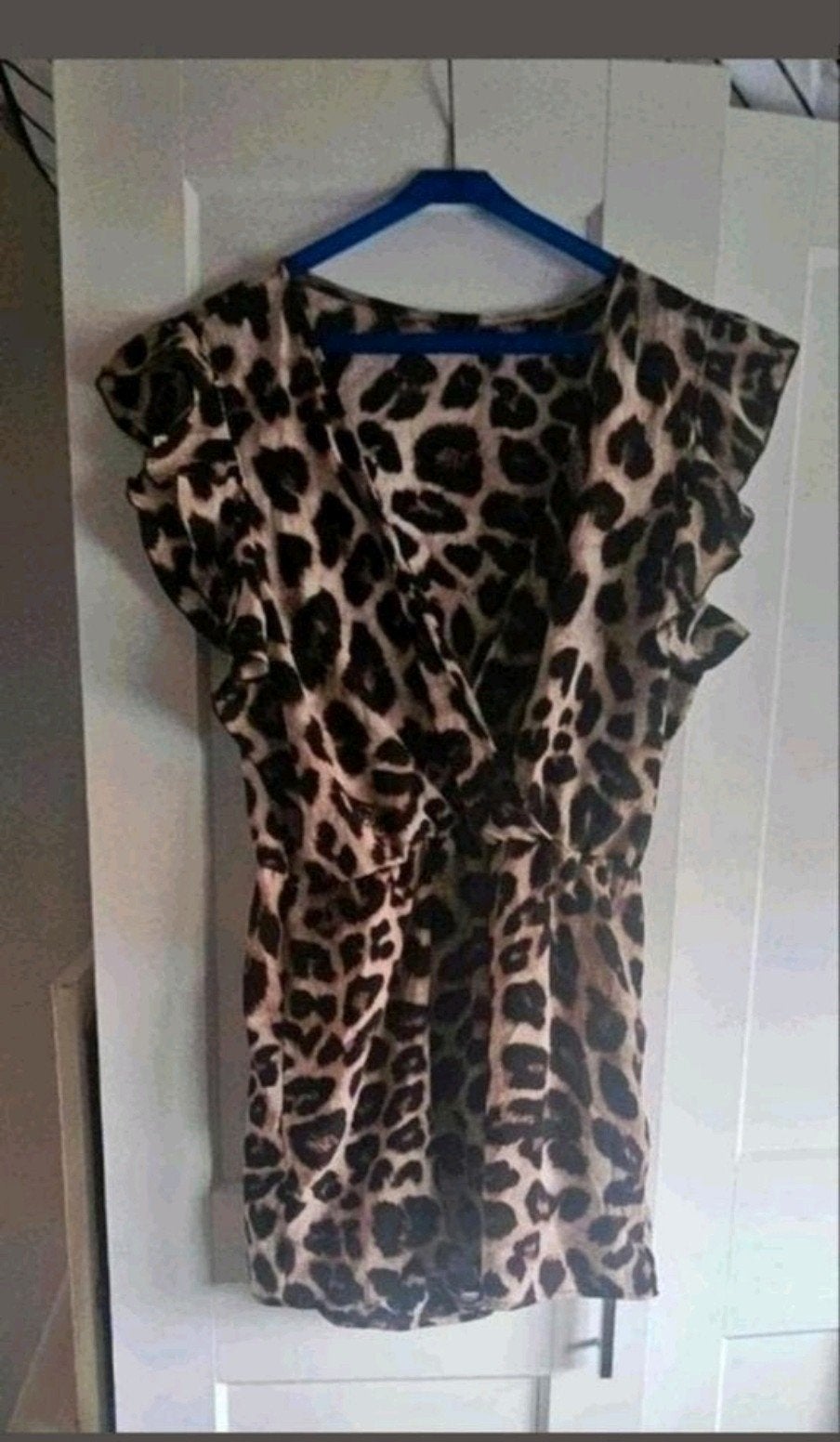 Tijgerprint jurk, Kleding | Dames, Jurken, Ophalen of Verzenden, Zo goed als nieuw, Maat 38/40 (M), Bruin