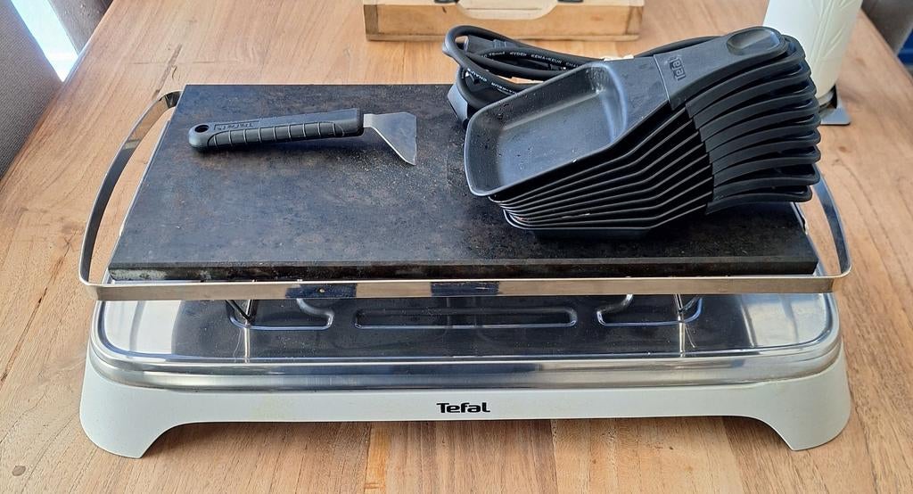 Tefal Raclette Grill met Steenplaat en Pannetjes, Huis en Inrichting, Ophalen, Zwart, Steen/keramiek, Overige merken