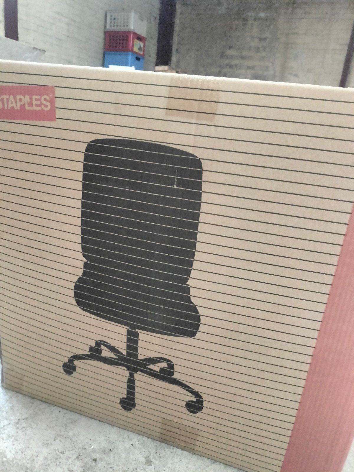 Nieuwe Staples Bureaustoel - Zwart Lederlook, Ophalen, Nieuw, Zwart, Bureaustoel