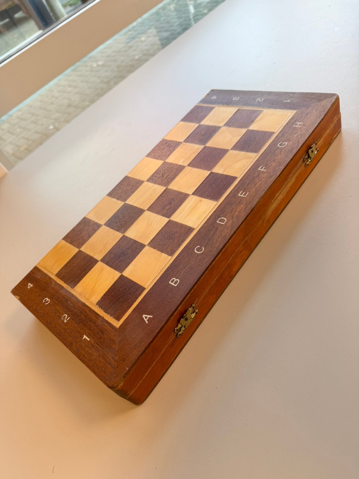 Vintage Houten Schaakset 41 cm – Staunton Schaakbord schaken, P, P, P, Ophalen of Verzenden
