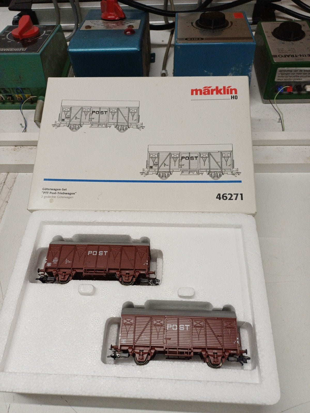 Marklin 46271 wagenset PTT post NS - zeer goede staat, Wisselstroom, Wagon, Ophalen of Verzenden, Märklin