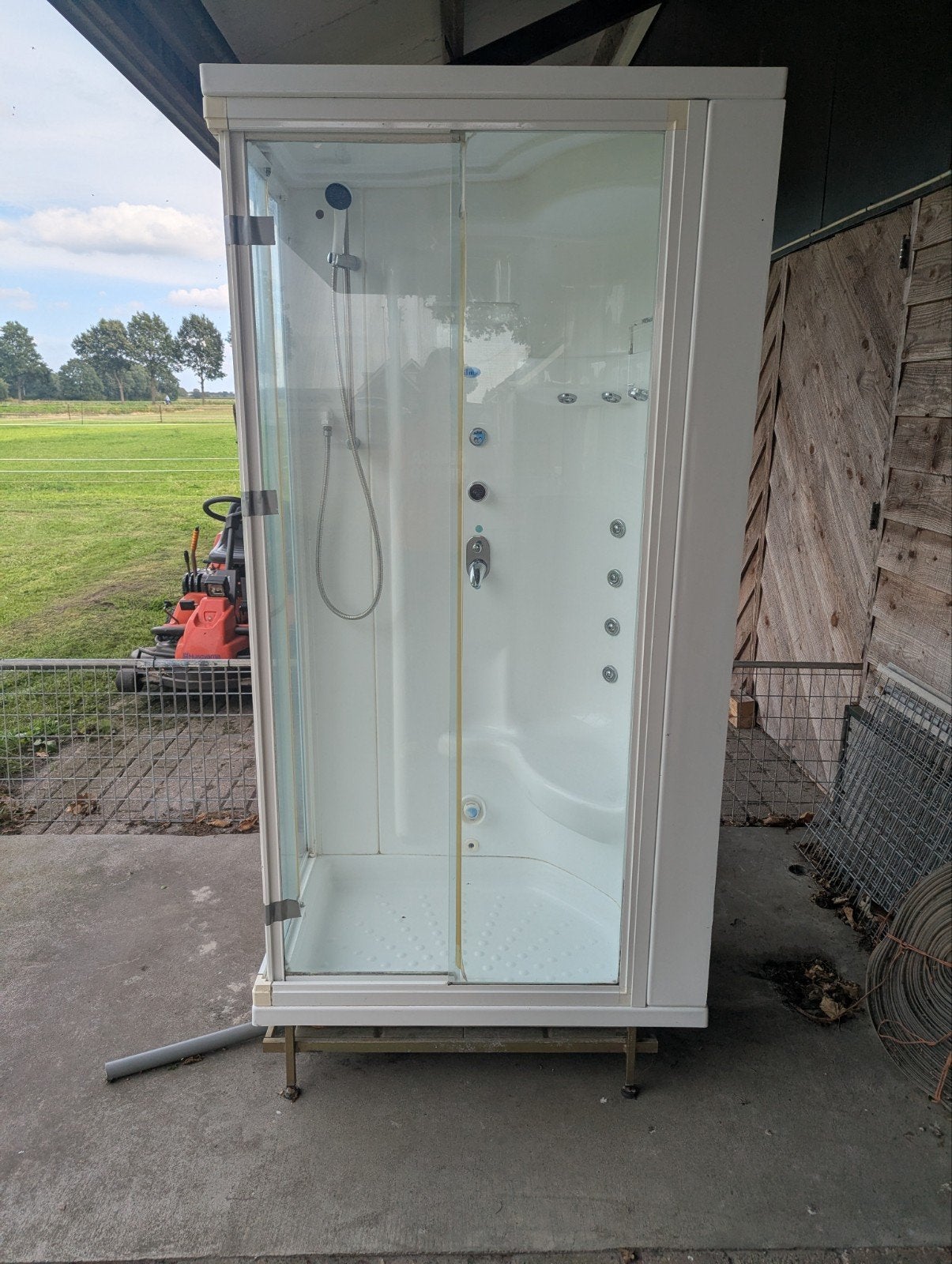 Douchecabine met hydromassage en stoomfunctie, Ophalen, Gebruikt, Douche