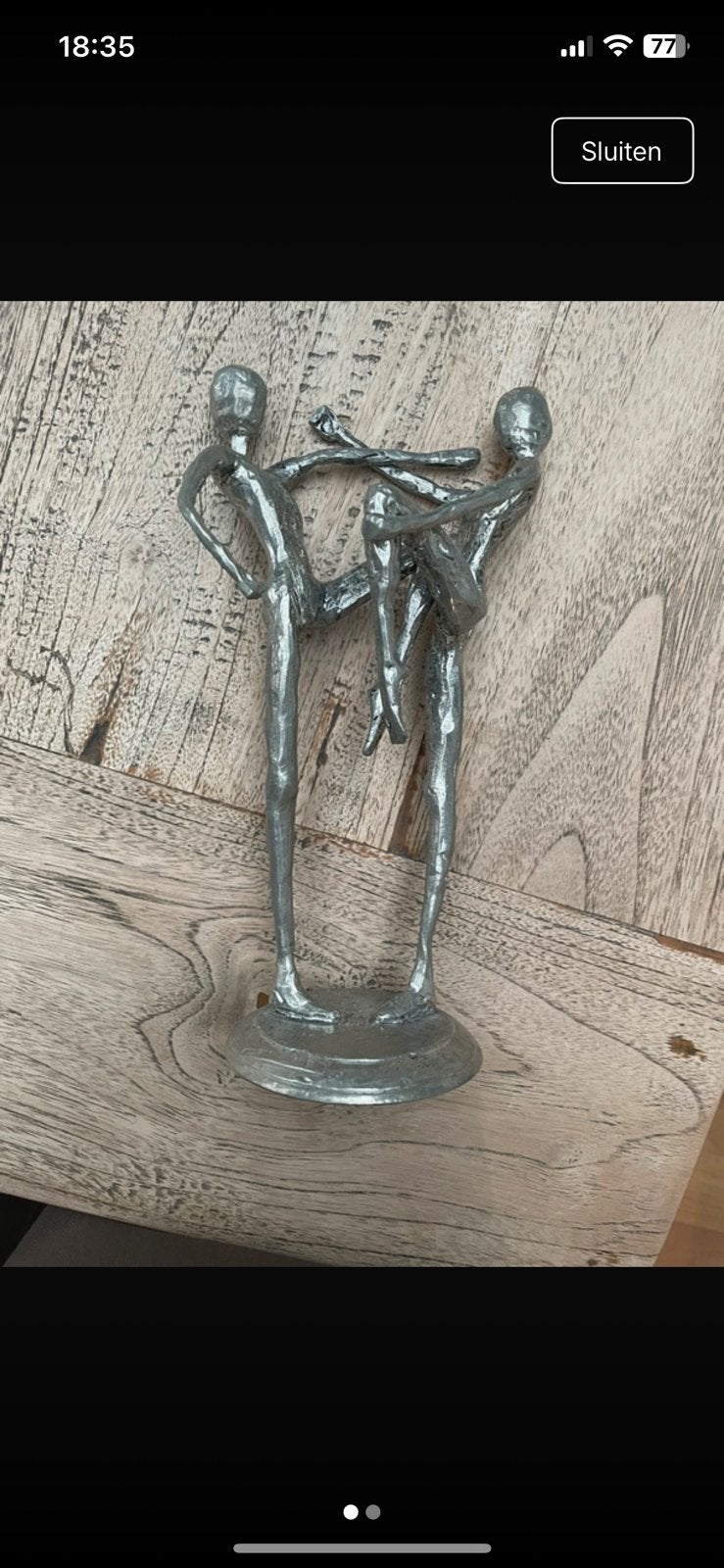 Tinnen beeld sculptuur dansers, Ophalen of Verzenden, Zo goed als nieuw, Mens