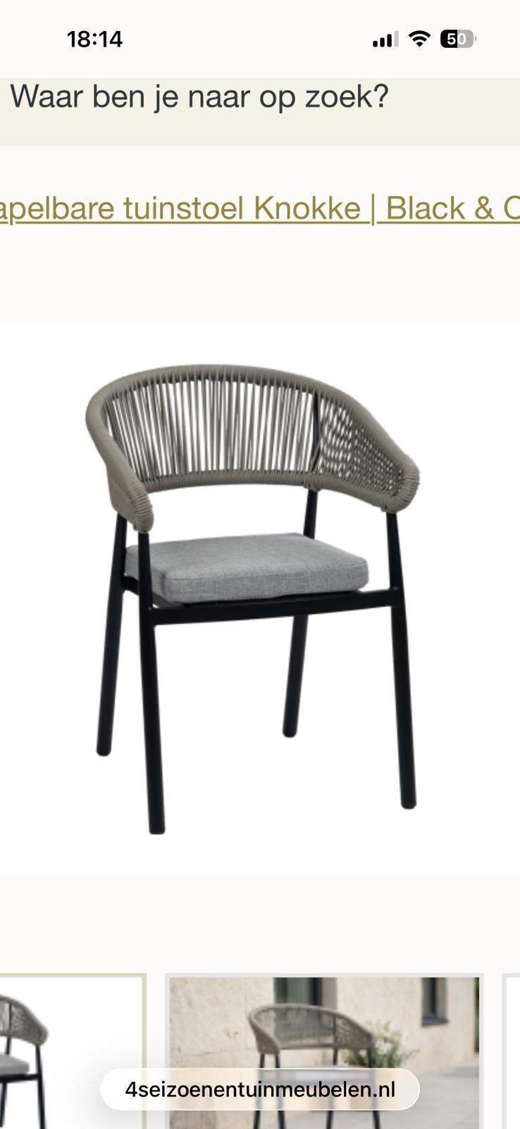 4 stuks normin stabelbare tuinstoel met kussen, Tuin en Terras, Ophalen, Nieuw
