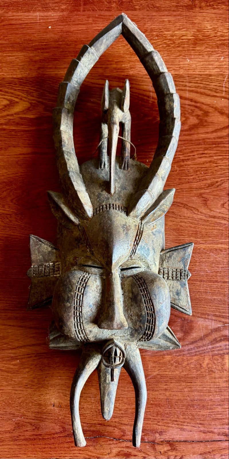 Traditioneel Afrikaans Senufo Masker uit Ivoorkust, Hout, Bruin, Afrika, Masker
