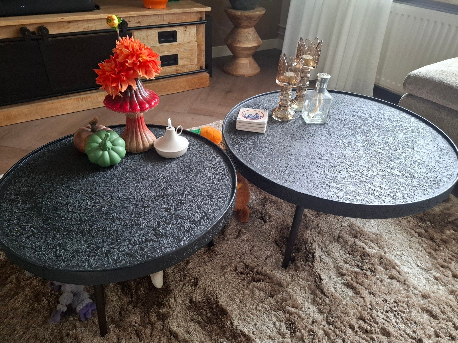 salontafel, set van 2, zgan, Ophalen, 50 tot 100 cm, Rond, 50 tot 100 cm