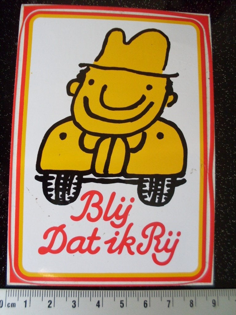 sticker blij dat ik rij anti file smiley glimlach geen niet, Verzamelen, Verzenden, Zo goed als nieuw, Auto of Motor
