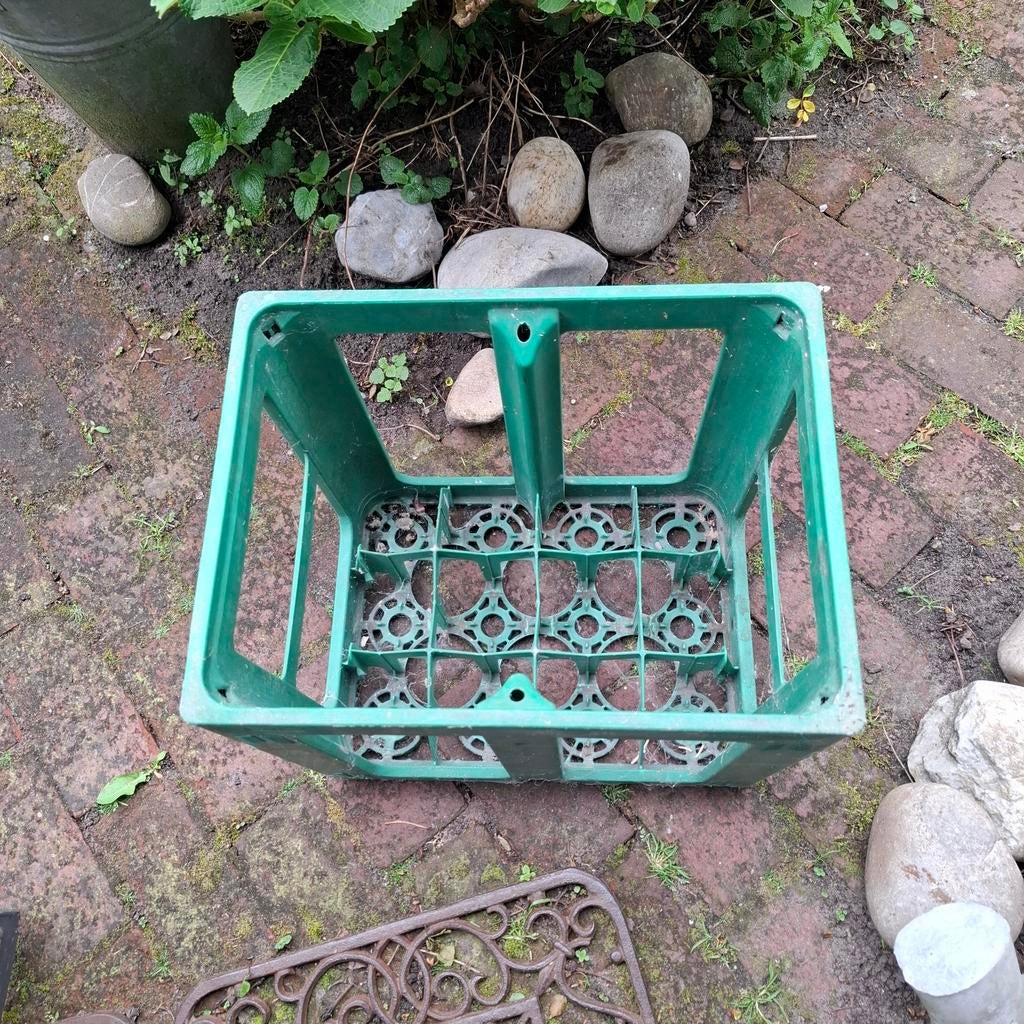 Groene plastic krat voor flessen of opslag, Doe-het-zelf en Verbouw, Kratten en Dozen, Gebruikt, 40 tot 60 cm, 50 tot 75 cm, Ophalen of Verzenden