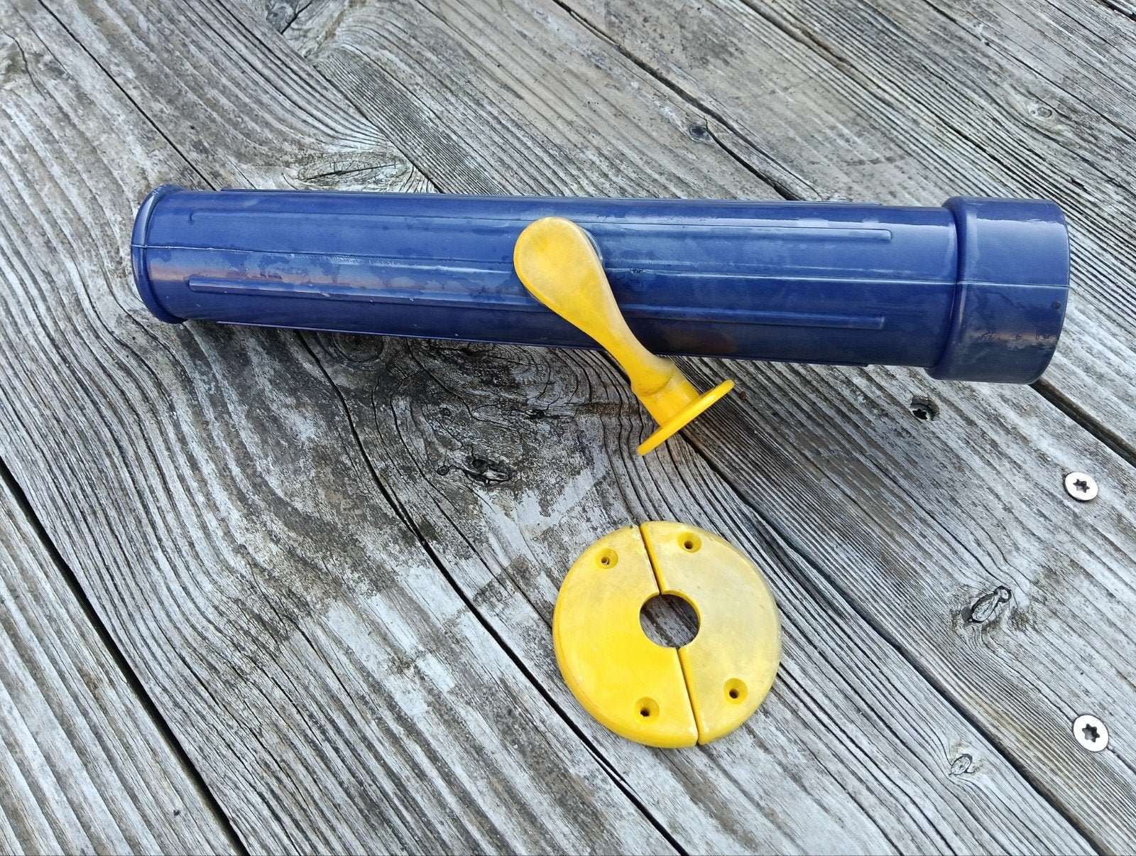 Verrekijker voor speelhuisje - Blauw met geel, Kinderen en Baby's, Ophalen of Verzenden, Gebruikt, Overige typen, Aanbouwonderdeel