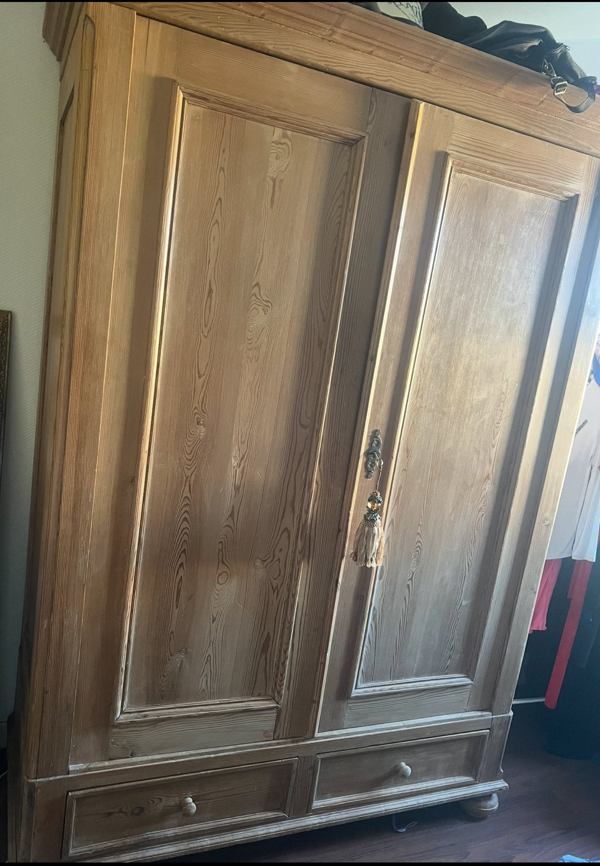 Authieke antiek grenen kast – massief hout, Ophalen of Verzenden
