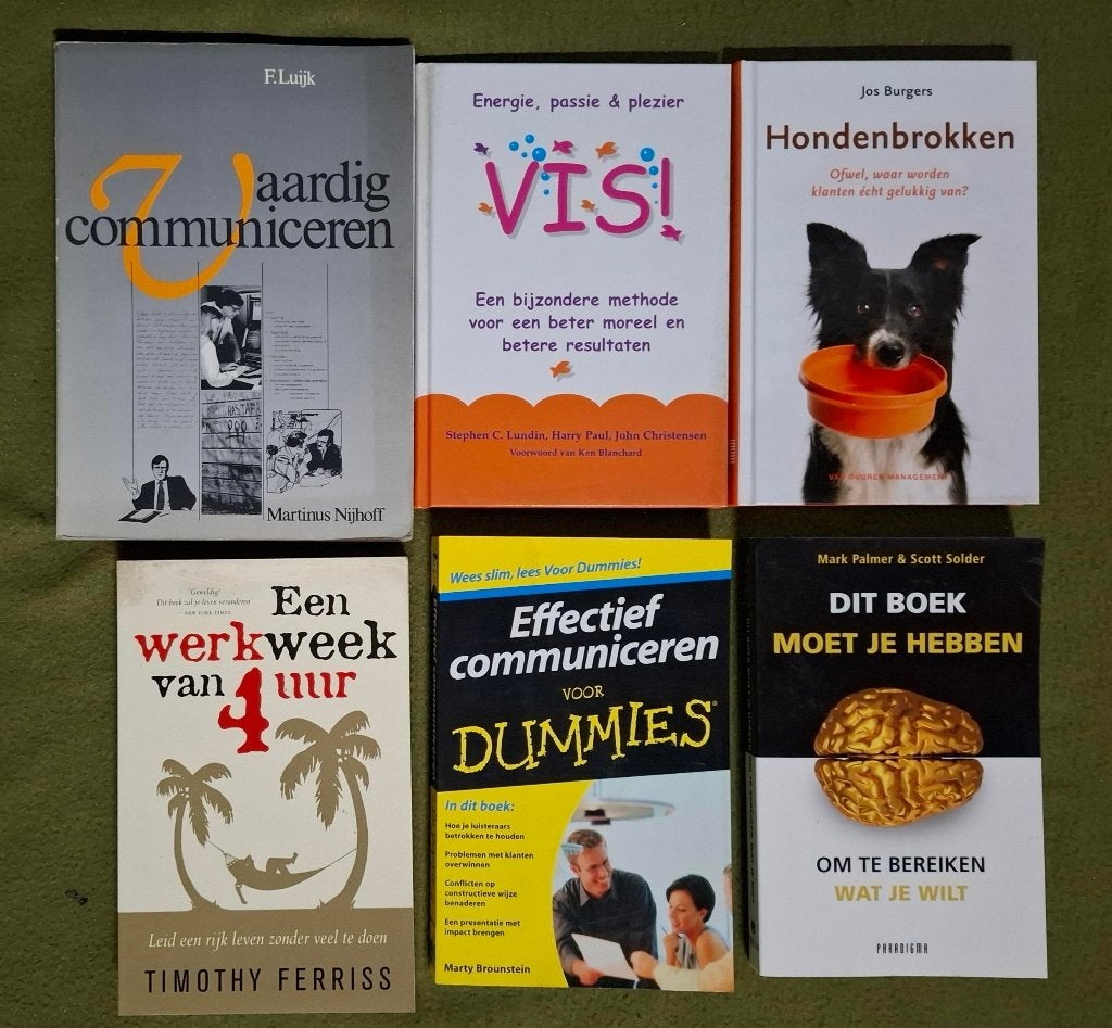 6 management / communicatie boeken, Ophalen of Verzenden, Gelezen, Management, Diverse auteurs