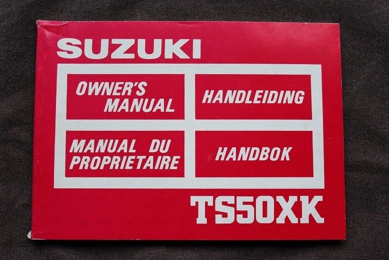 Suzki TS50XK 1986 bromfiets handleiding TS 50 XK, Ophalen of Verzenden, Zo goed als nieuw