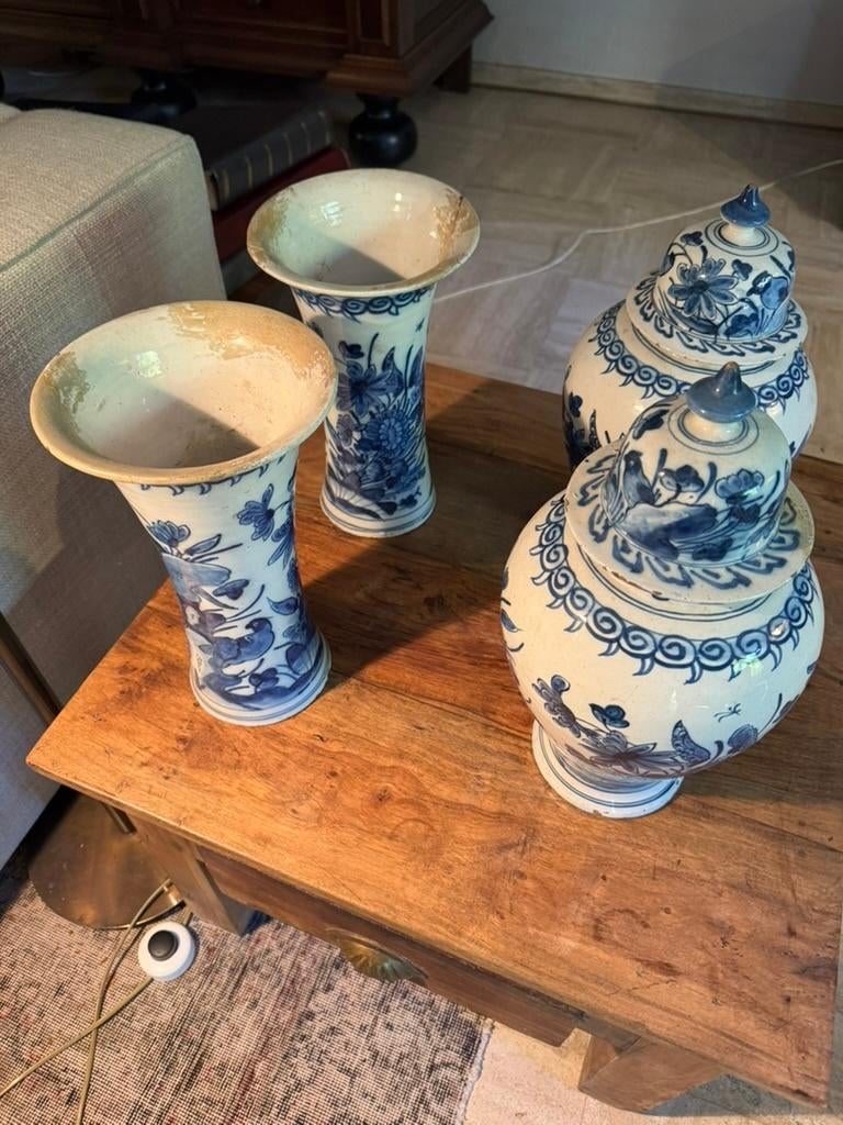 4 delige kaststel bl/wit porselein-chinese stijl, Ophalen