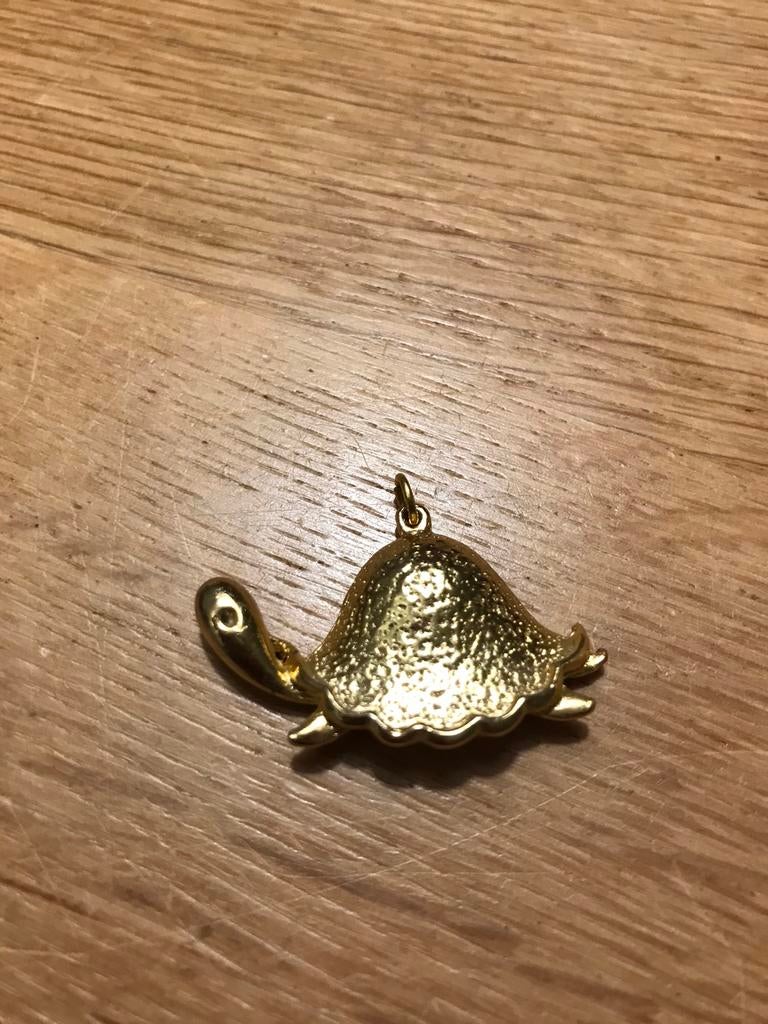 Goudkleurige hanger schildpad, Ophalen of Verzenden, Gebruikt, Goud
