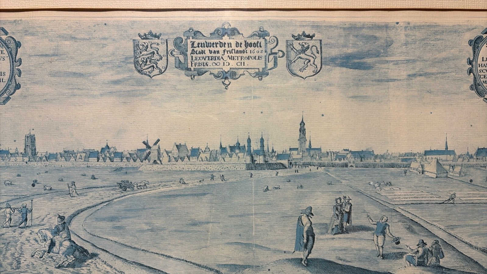 Antieke stadsplattegrond Leeuwarden, 17e eeuw, Antiek en Kunst, Kunst | Etsen en Gravures, Ophalen, Met tekst, Stadsgezicht, 1600 - 1699