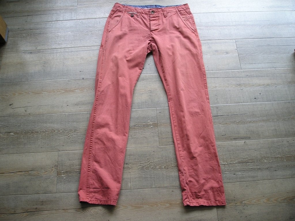 blauwe spijkerbroek en brique broek Mills maat 30 / 32, Ophalen, Blauw, Overige maten, Zo goed als nieuw
