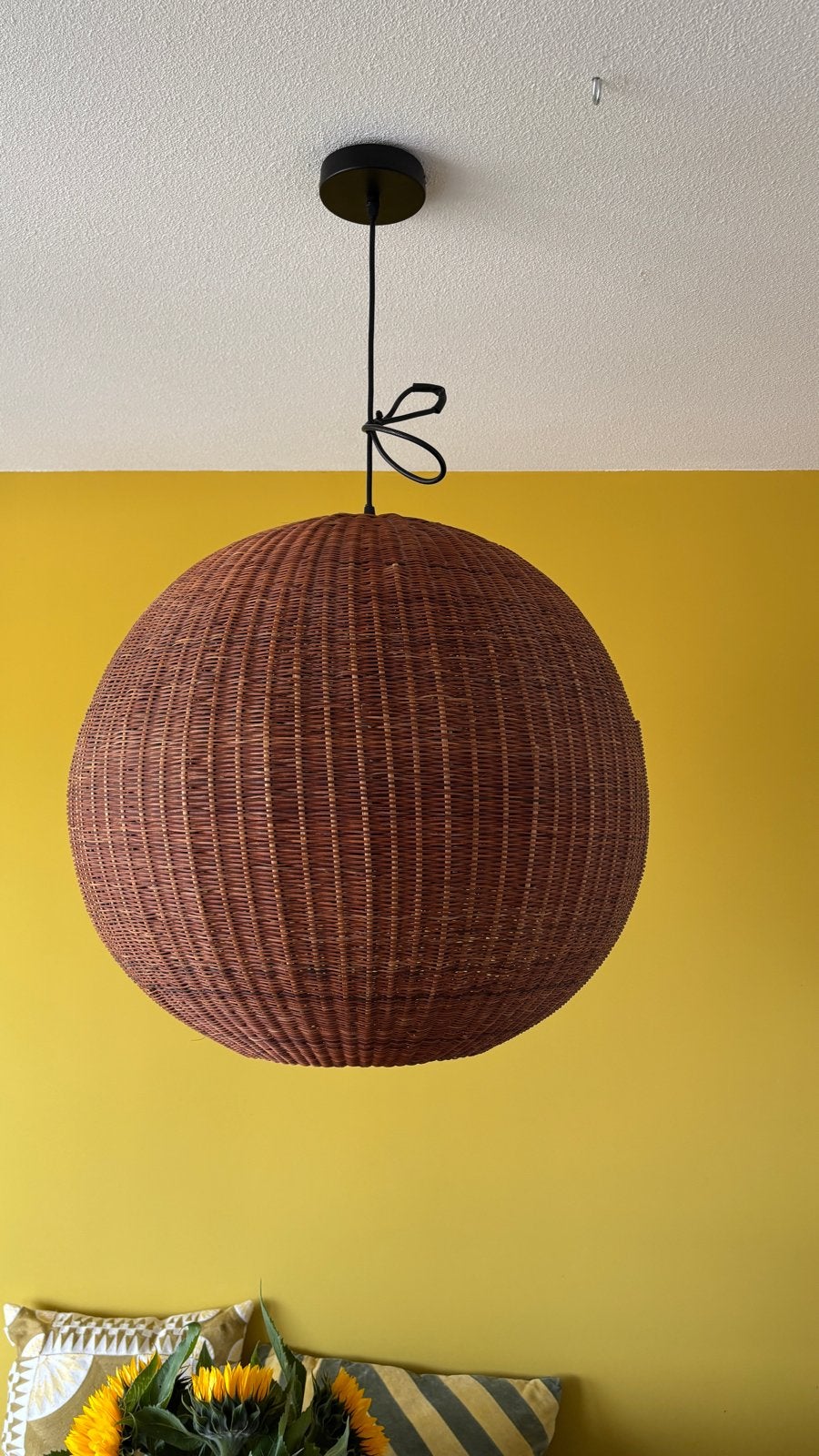 Rotan hanglamp - Bolvormig - Sissy Boy, Ophalen, Zo goed als nieuw, Natuurlijk materiaal, E27 (groot)