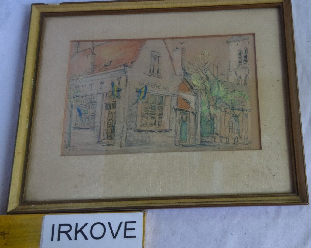 STRAATJE MET WINKEL * Gemengde Techniek *, Antiek en Kunst, Kunst | Schilderijen | Klassiek, Verzenden
