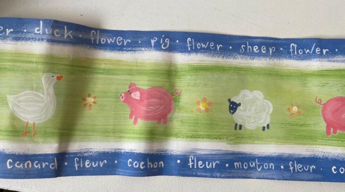 Behangband Kinderkamer Boerderij Dieren behangstrook behang, Kinderen en Baby's, Ophalen of Verzenden, Zo goed als nieuw, Overige typen