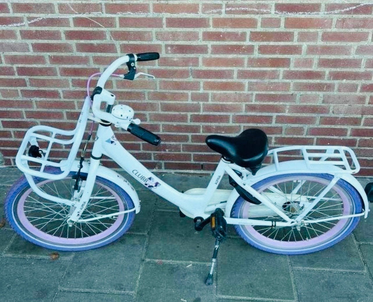 Alpina Club Meisjesfiets - 20 inch - Wit/Paars, Terugtraprem, Gebruikt, Ophalen of Verzenden, Handrem
