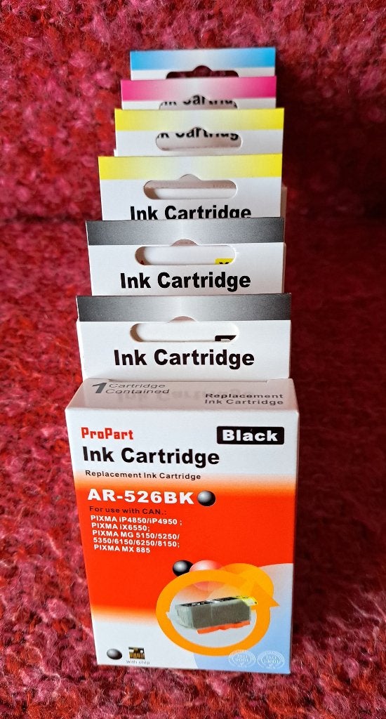 Canon CLI-526 BK2x Y2x M1x C1x cartridges+chip (huismerk), Ophalen of Verzenden, Nieuw, Cartridge, Canon, HP, Huismerk