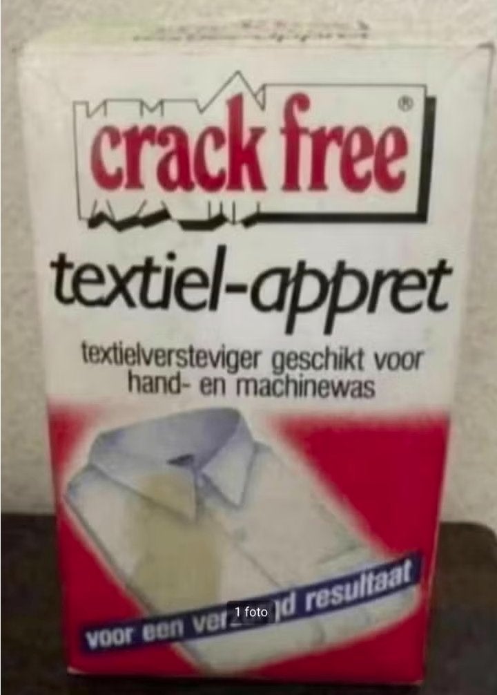 Crack free, textiel-appret; textielversteviger, strijken, Ophalen of Verzenden, Zo goed als nieuw