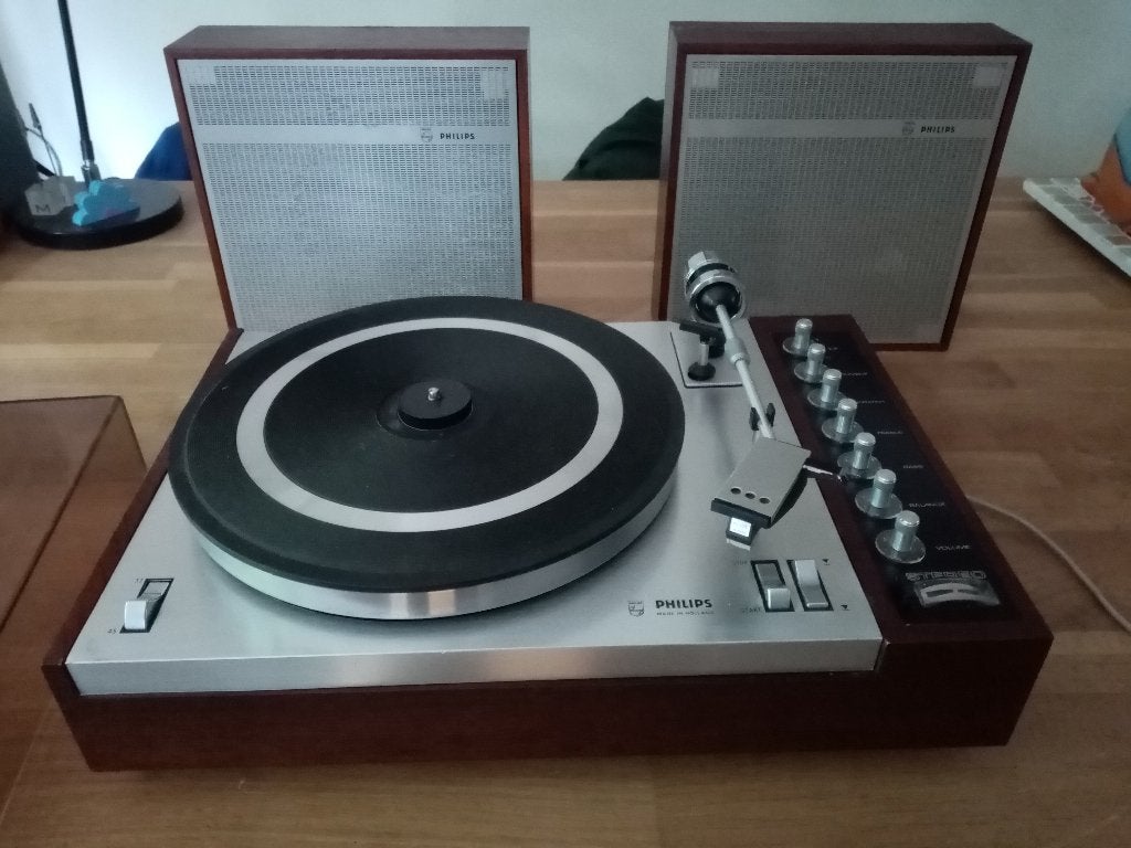 Mooie Philips Platenspeler 808 met ingeb. versterker + boxen, Ophalen, Philips, Gebruikt, Automatisch